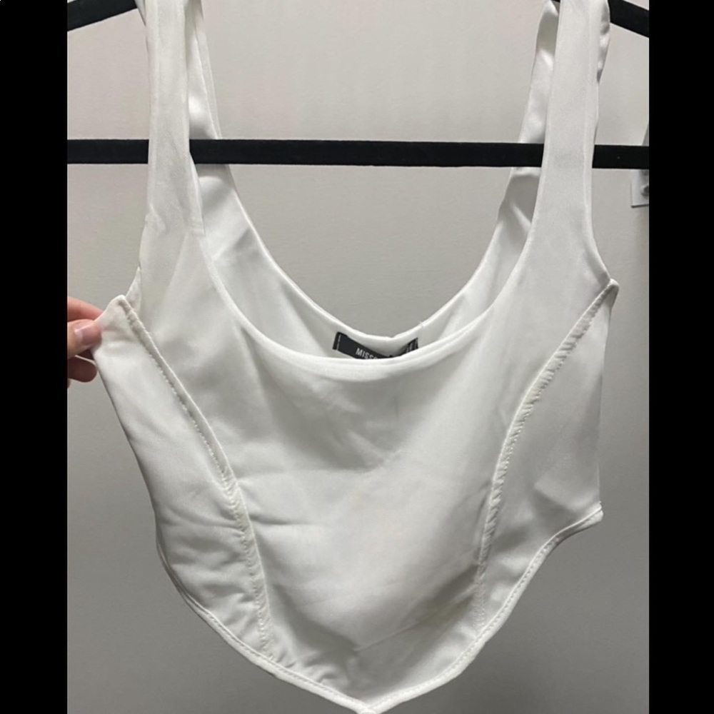 White Mesh Corset Top